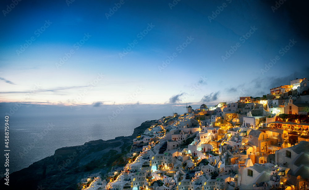 panorama of the city of Santorini