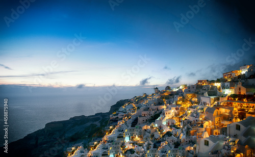 panorama of the city of Santorini