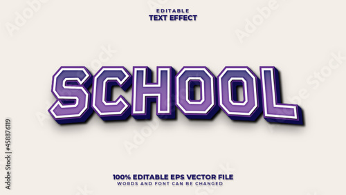 School 3D Editable Text Effect