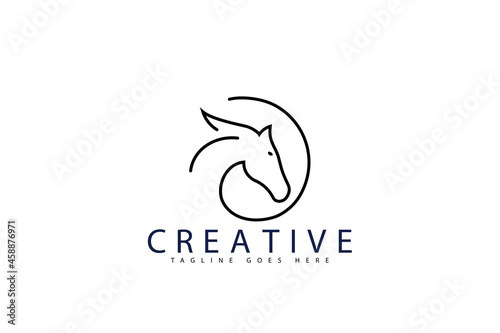 horse head, logo, vector, icon, horse head with circular outline