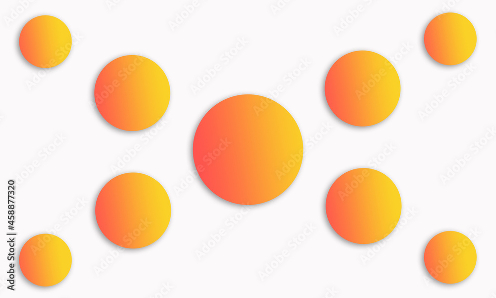 several orange gradient color circles in the box