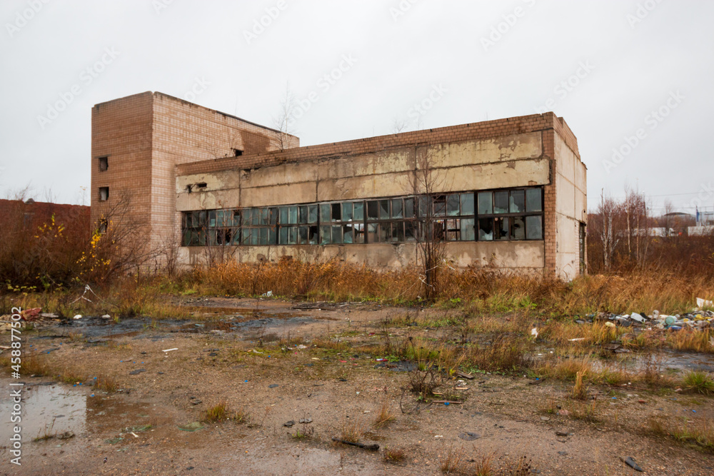 the premises of an abandoned and destroyed factory