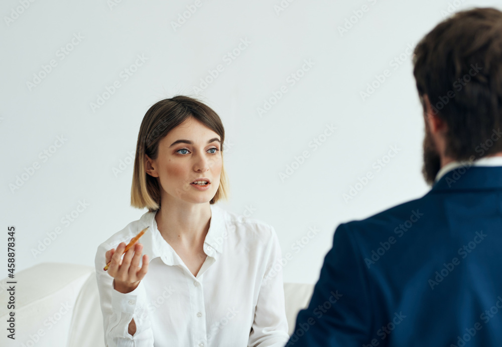 woman consults patient psychology health problems stress woman consults patient psychology health problems stress