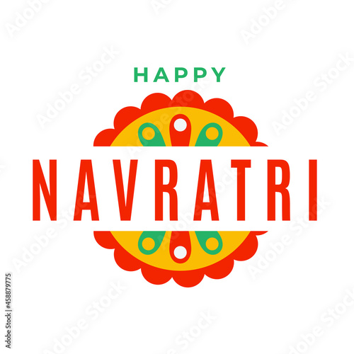 Happy Navratri. Vector typography set for banner design. Festival of India. Happy Navratri Greeting card.