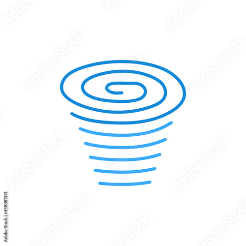 Tornado blue line vector icon - Hurricane linear symbol