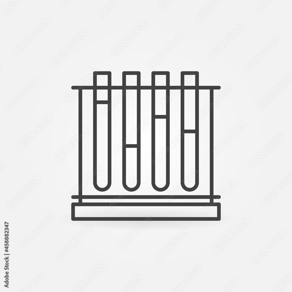 Test-Tubes on Stand vector concept icon in thin line style