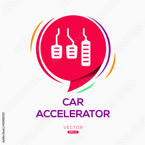 Creative (car accelerator) Icon ,Vector sign.