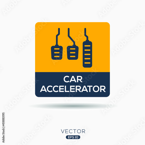 Creative (car accelerator) Icon ,Vector sign.