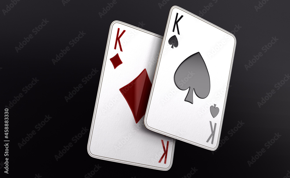 Obraz premium casino cards poker blackjack baccarat gold chips 3d render 3d rendering illustration 