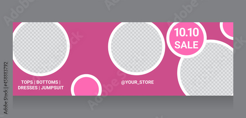 Set of Social Media Feed Editable Template in eps 10