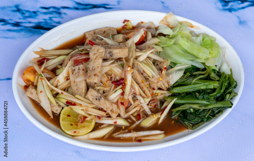 Thai food mixed spicy salads and rice dishes Thai food mixed spicy salads and rice dishes