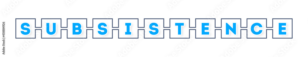 Subsistence - text written in boxes on white background Subsistence - text written in boxes on white background