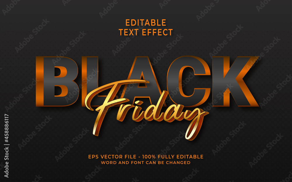 Black friday with modern style editable text effect Black friday with modern style editable text effect
