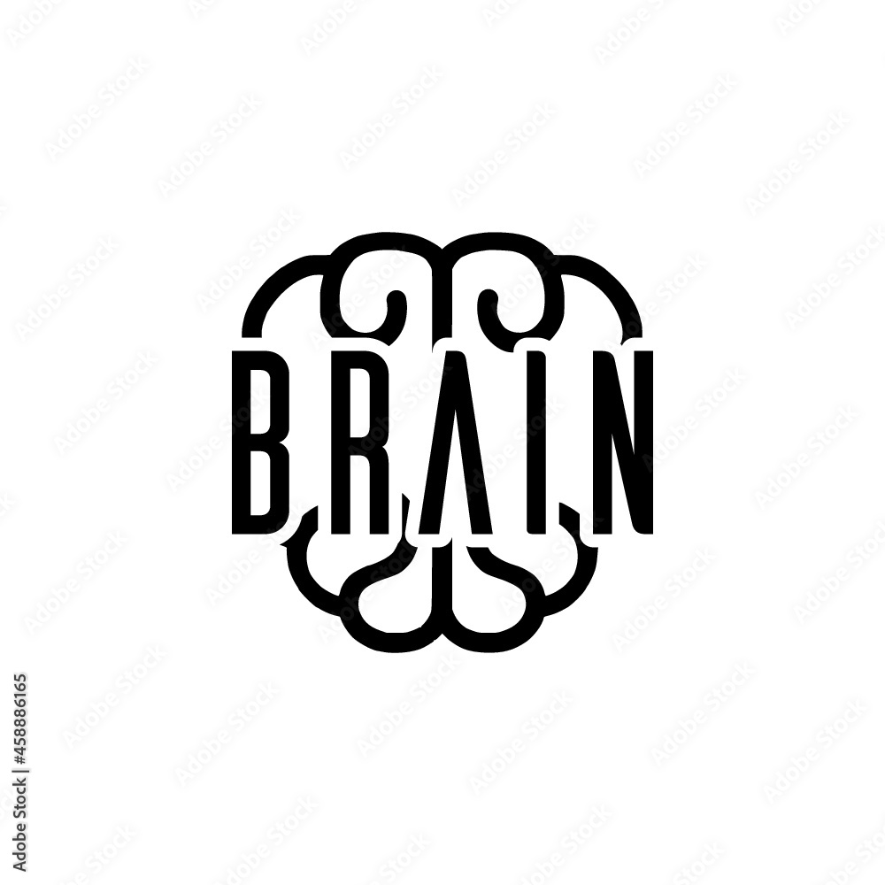 Brain word icon isolated on white background Brain word icon isolated on white background