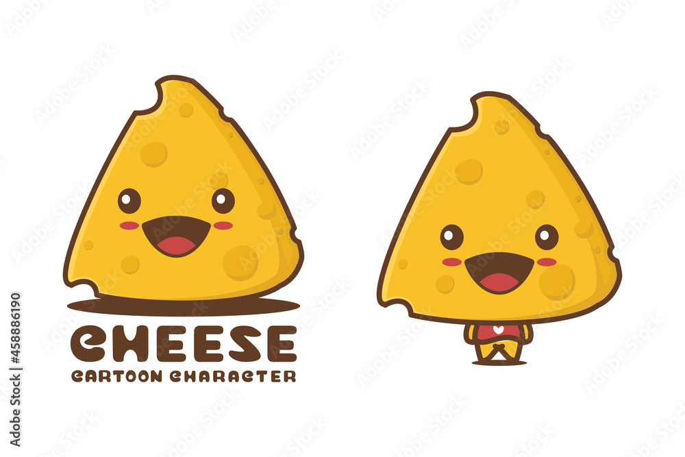 cute cheese mascot, isolated on white background cute cheese mascot, isolated on white background