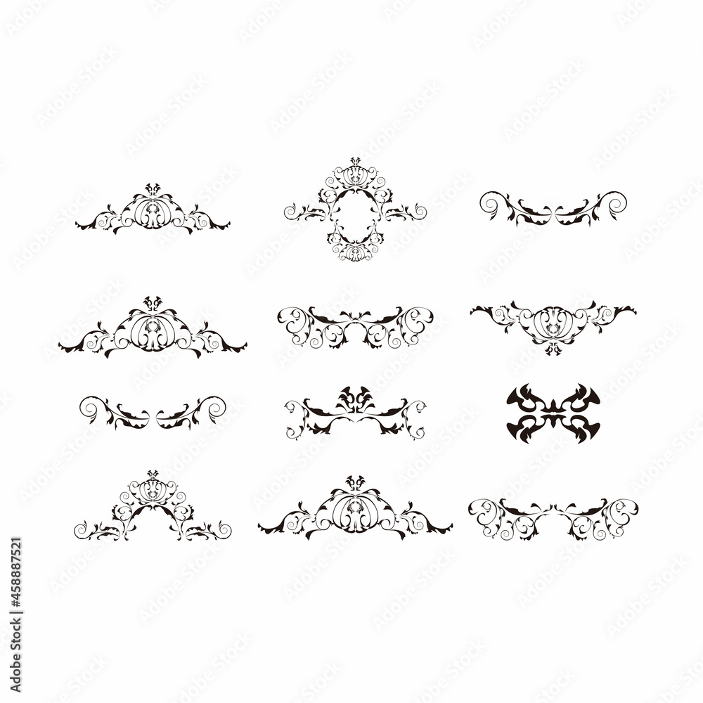 swirl ornament set collection for decoration vector design