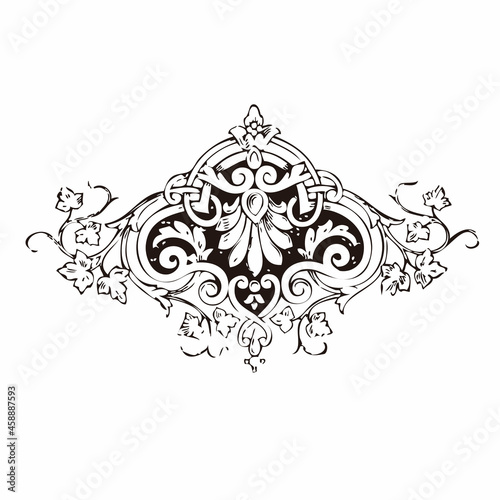 swirl ornament suitable for wedding card ornament vector design