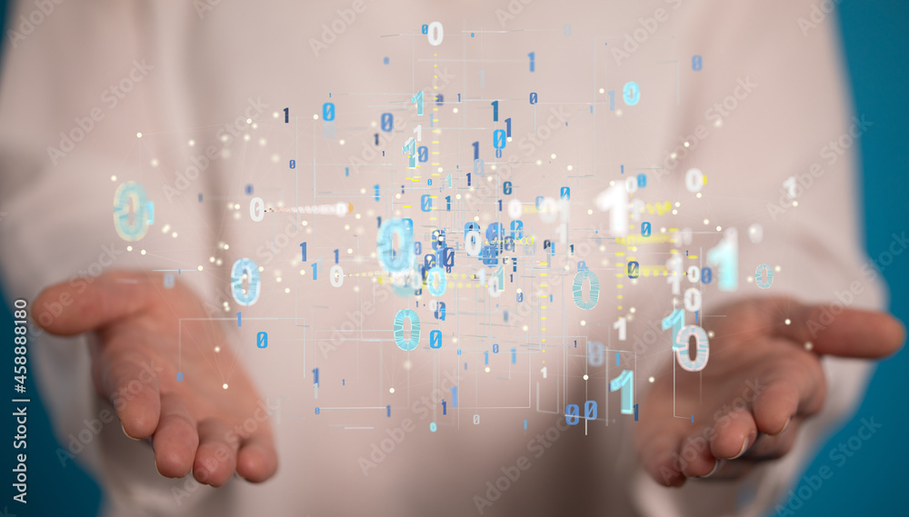 Digital cyberspace with particles and Digital data network connections concept. Digital cyberspace with particles and Digital data network connections concept.