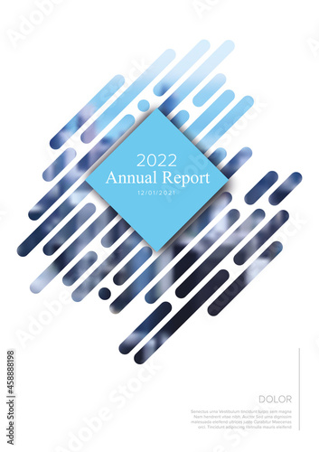 Light annual report front cover page template with photo
