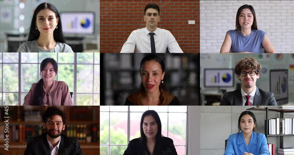 Cute Latin American business woman as online conference master Cute Latin American business woman as online conference master