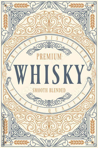 Whisky - ornate vintage decorative label