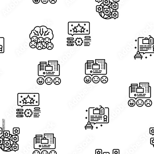 Reputation Management Vector Seamless Pattern Thin Line Illustration
