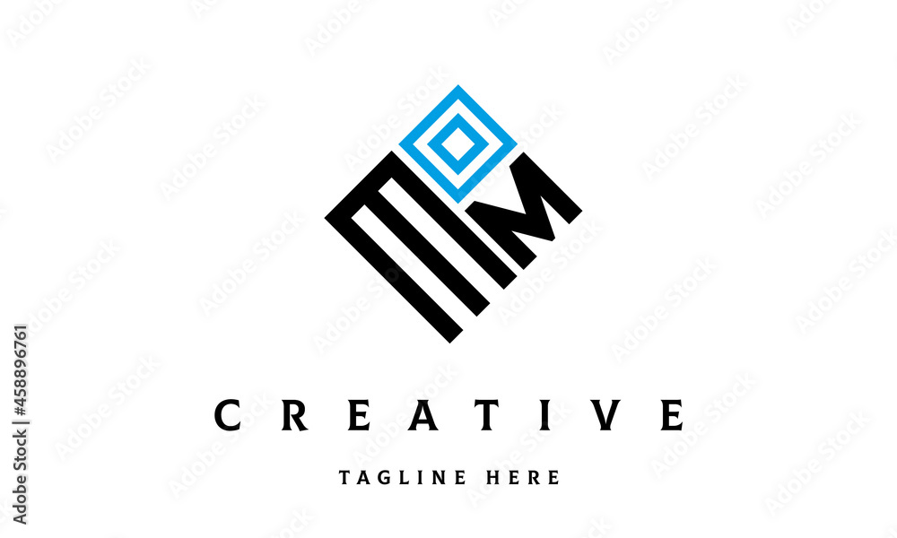 MM square two latter logo vector	