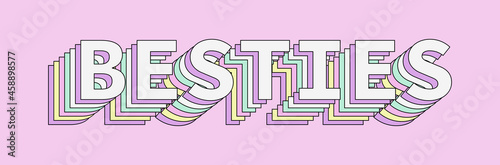 Besties Logo Design on Pink Background