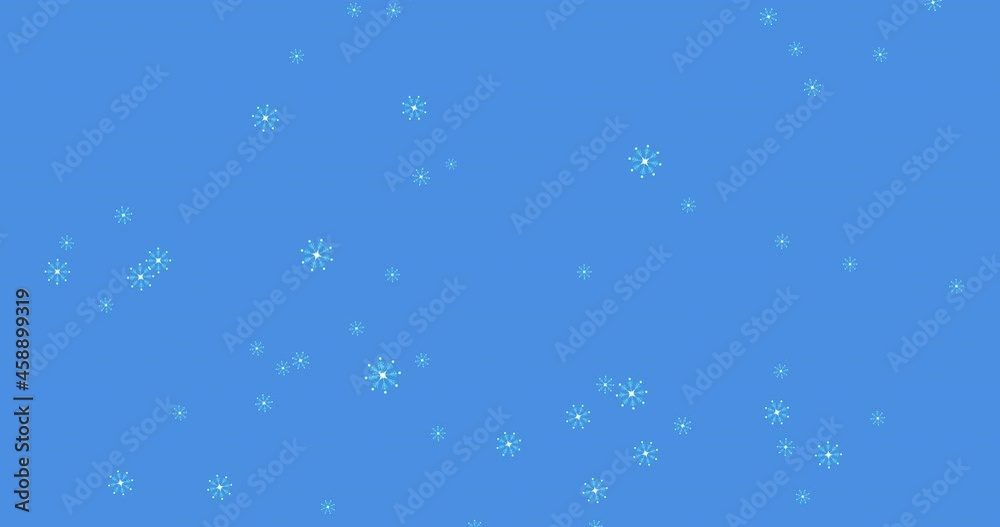 Animation of snow falling on blue background Animation of snow falling on blue background