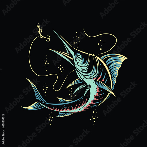 fishing addict illustration vector design