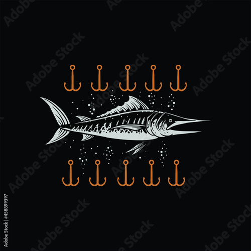 fishing addict illustration vector design