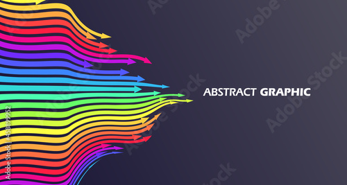Colorful arrows that extend in a wavy shape, growth meaning.