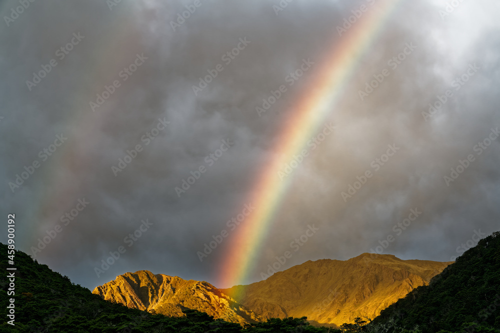 Double rainbow, St James Walkway, New Zealand.