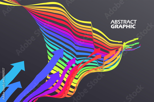 Colorful arrows that extend in a wavy shape, growth meaning.