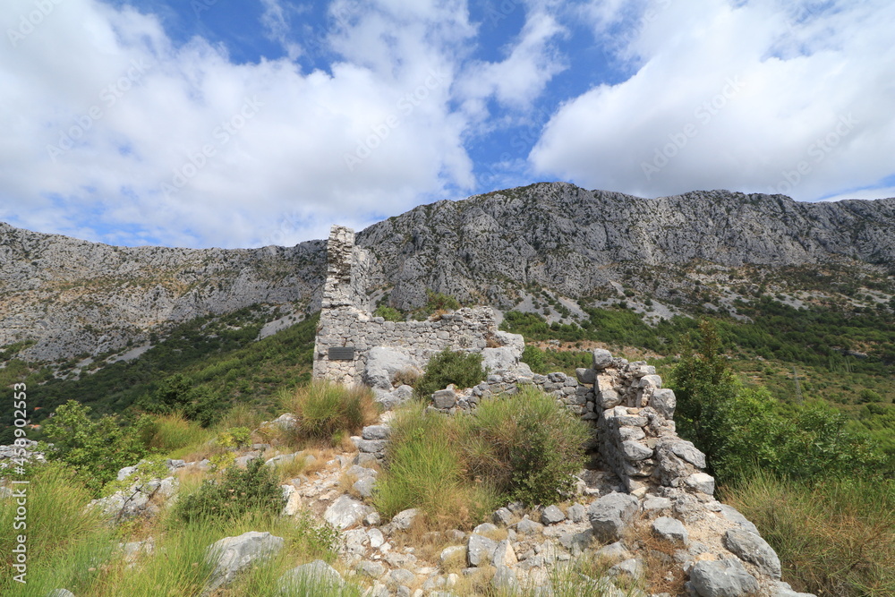 Ruins of the Gradina fortress in Croatia