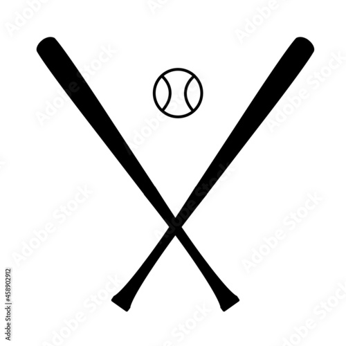 baseball icon on white background. wooden sticks For baseball sign. baseball bats and ball symbol. flat style.