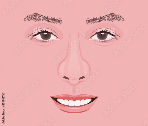 Beatiful Woman's face Vector Illustration.