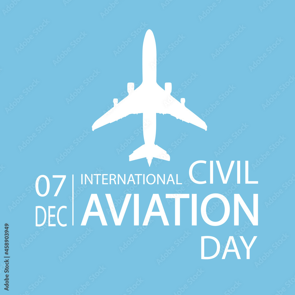 Plane for international civil aviation day, vector art illustration.