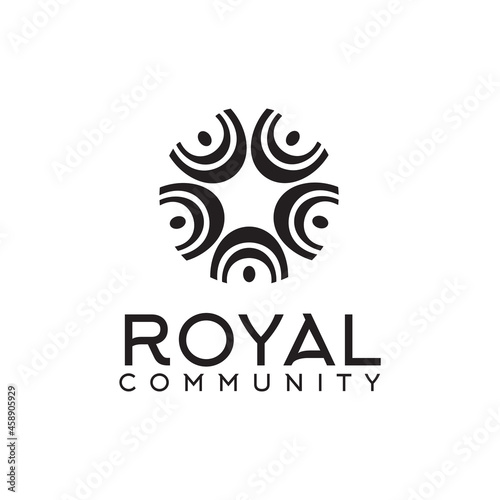 Modern bold black simple community and team work logo design