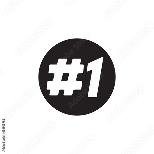 black circle hashtag number one quality trending logo design