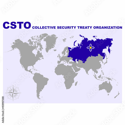 vector map of the Collective Security Treaty Organization for your project