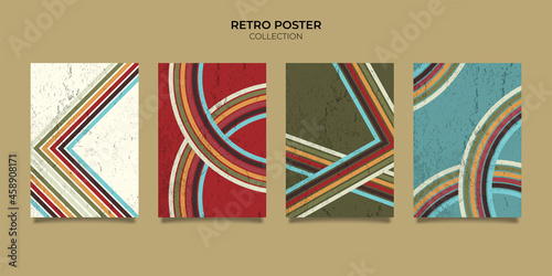 retro vintage 70s style stripes background poster lines. shapes vector design graphic 1970s retro background. abstract stylish 70s era line frame