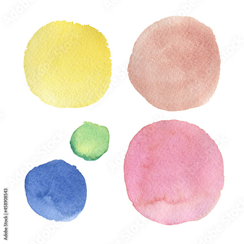 colorful set of watercolor circles