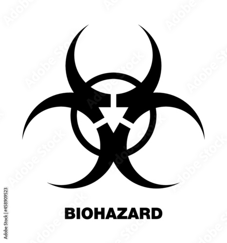 Biohazard, biological hazard warning sign or symbol flat vector icon for apps and websites
