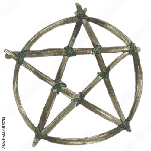 Watercolor pentagram