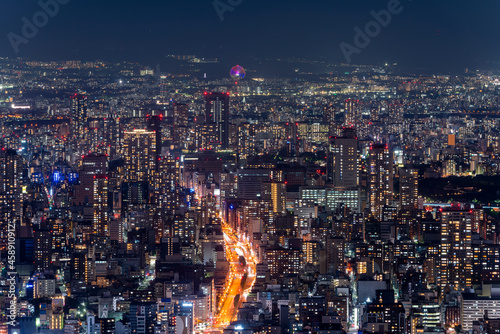 [大阪府]あべのハルカスからの大阪市街の夜景