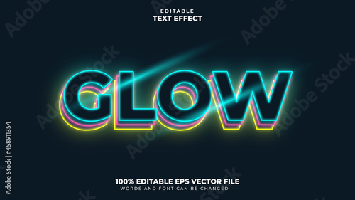 Glow 3D Editable Text Effect