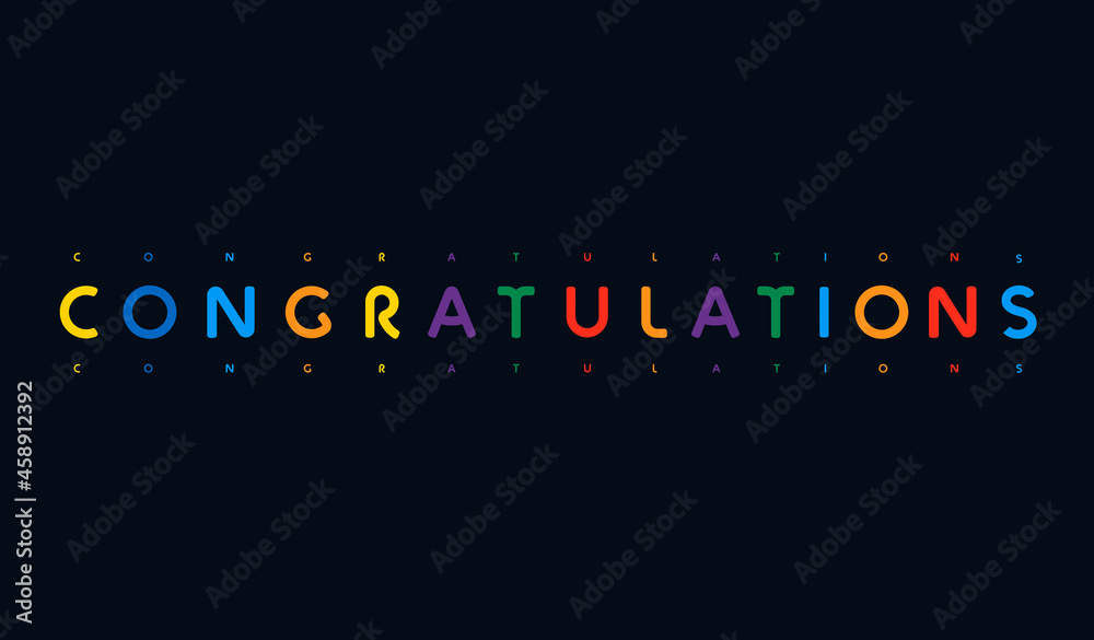 Congradulations lettering, colorful poster, greeting banner, color ...