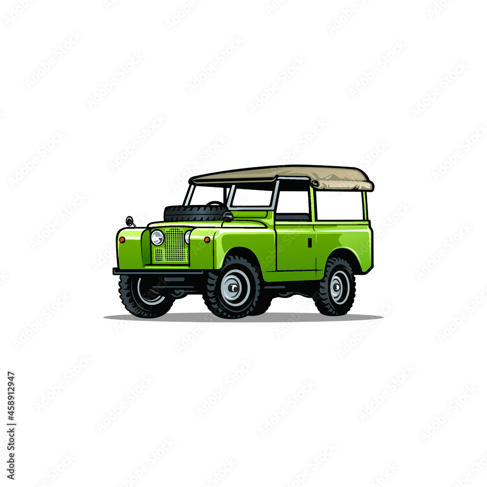 retro off road vehicle isolated vector