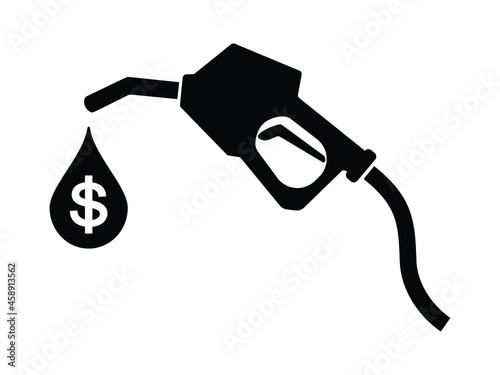 Fuel pump nozzle sign.Gasoline, Gas station icon. Vector illustration of fueling nozzle gasoline, diesel, gas isolated on white background. Petroleum fuel pump template. Pump nozzle, oil dripping.